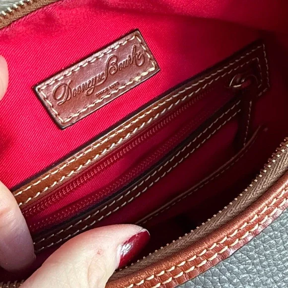 Dooney & Bourke Taupe and Coral Hobo Bag - Picture 13 of 16